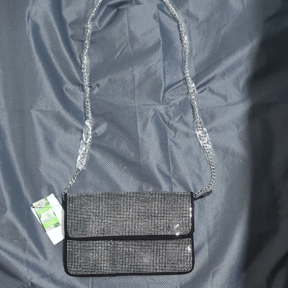 Badgley Mischka Metallic Crystal Wristlet